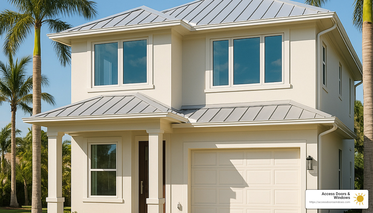Florida home with impact windows installed - exterior window protection