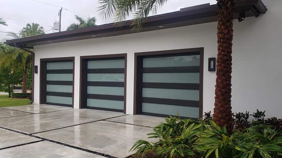 Custom impact-rated glass garage door