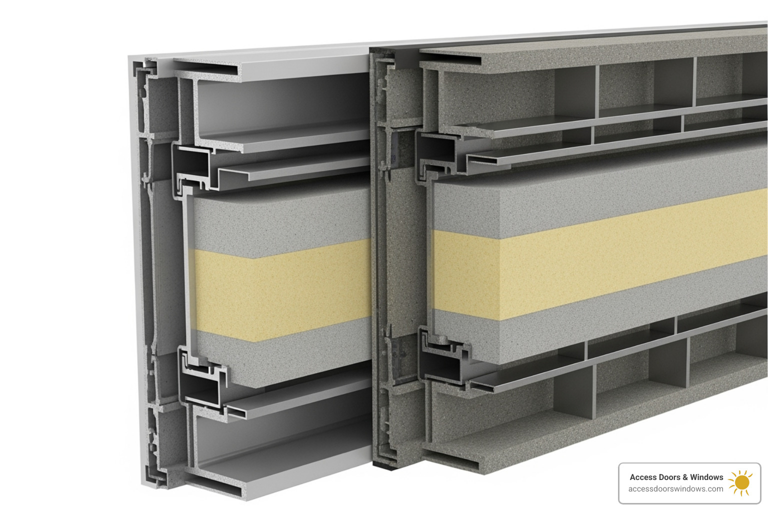 Cross-section of a reinforced garage door panel compared to a standard one - how much does a hurricane-rated garage door cost