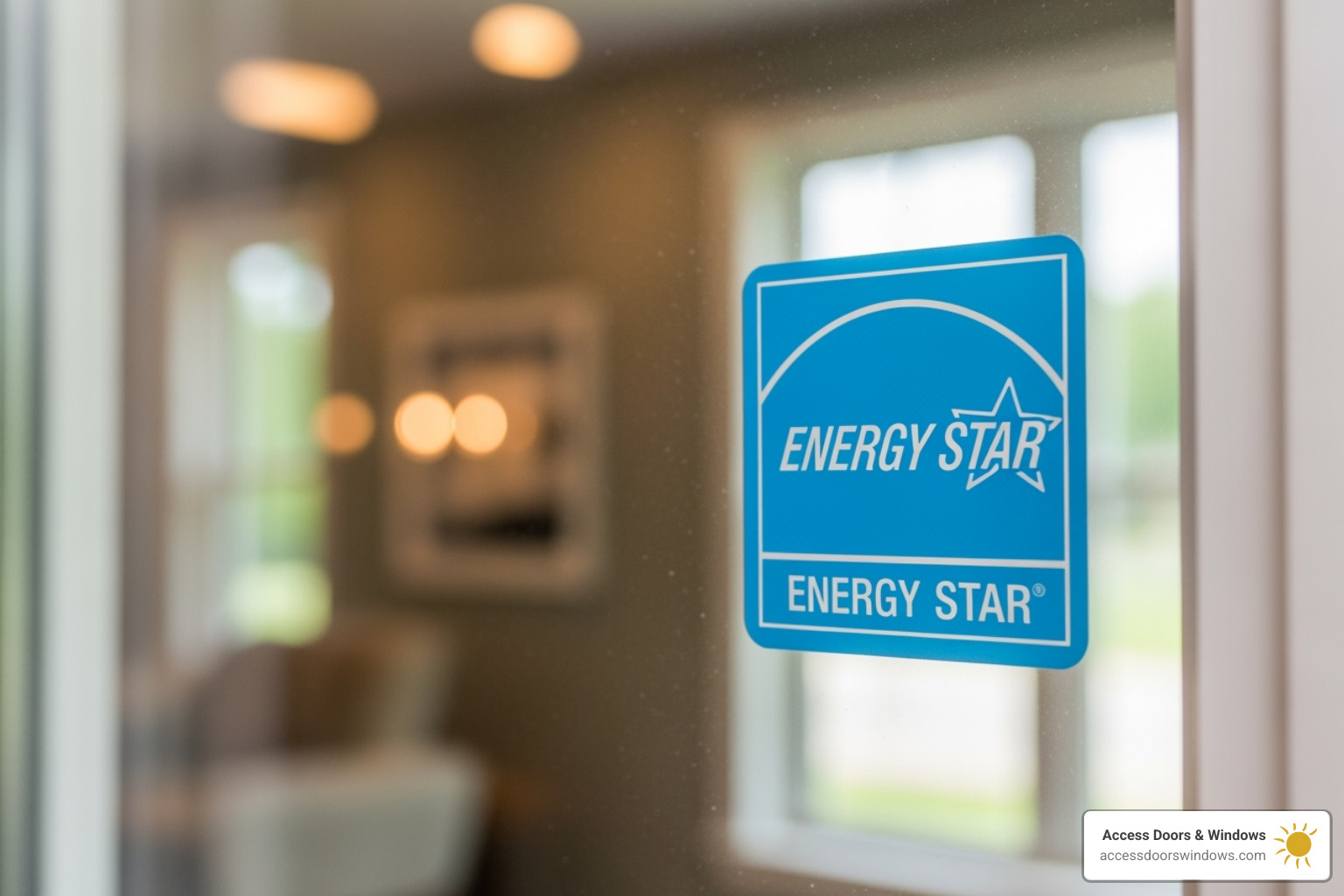 ENERGY STAR label on a new window pane - palm beach window replacement cost