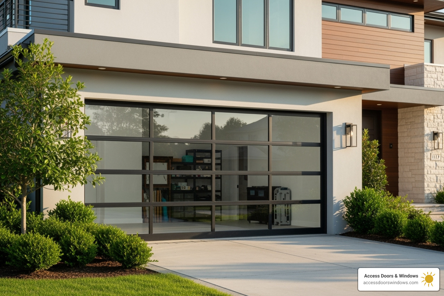 beautiful impact-resistant glass garage door - hurricane impact garage doors near me