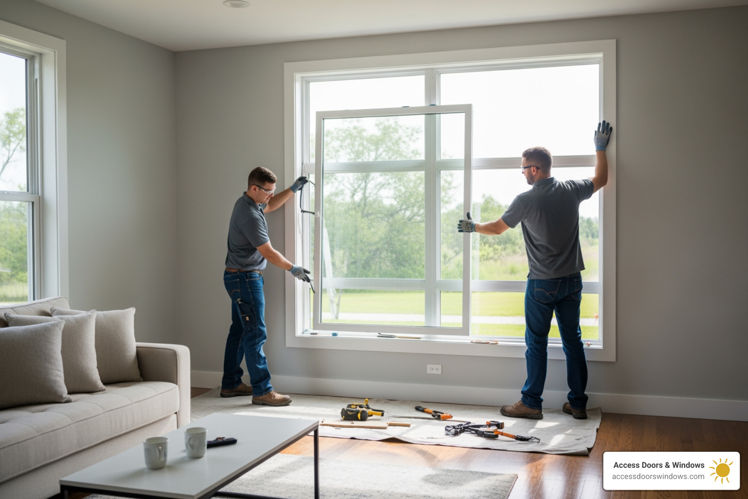 professional clean installation of impact windows in a modern home - broward county impact windows
