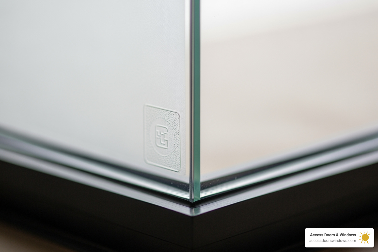 close-up of hurricane window etching - how to tell if a window is hurricane-rated