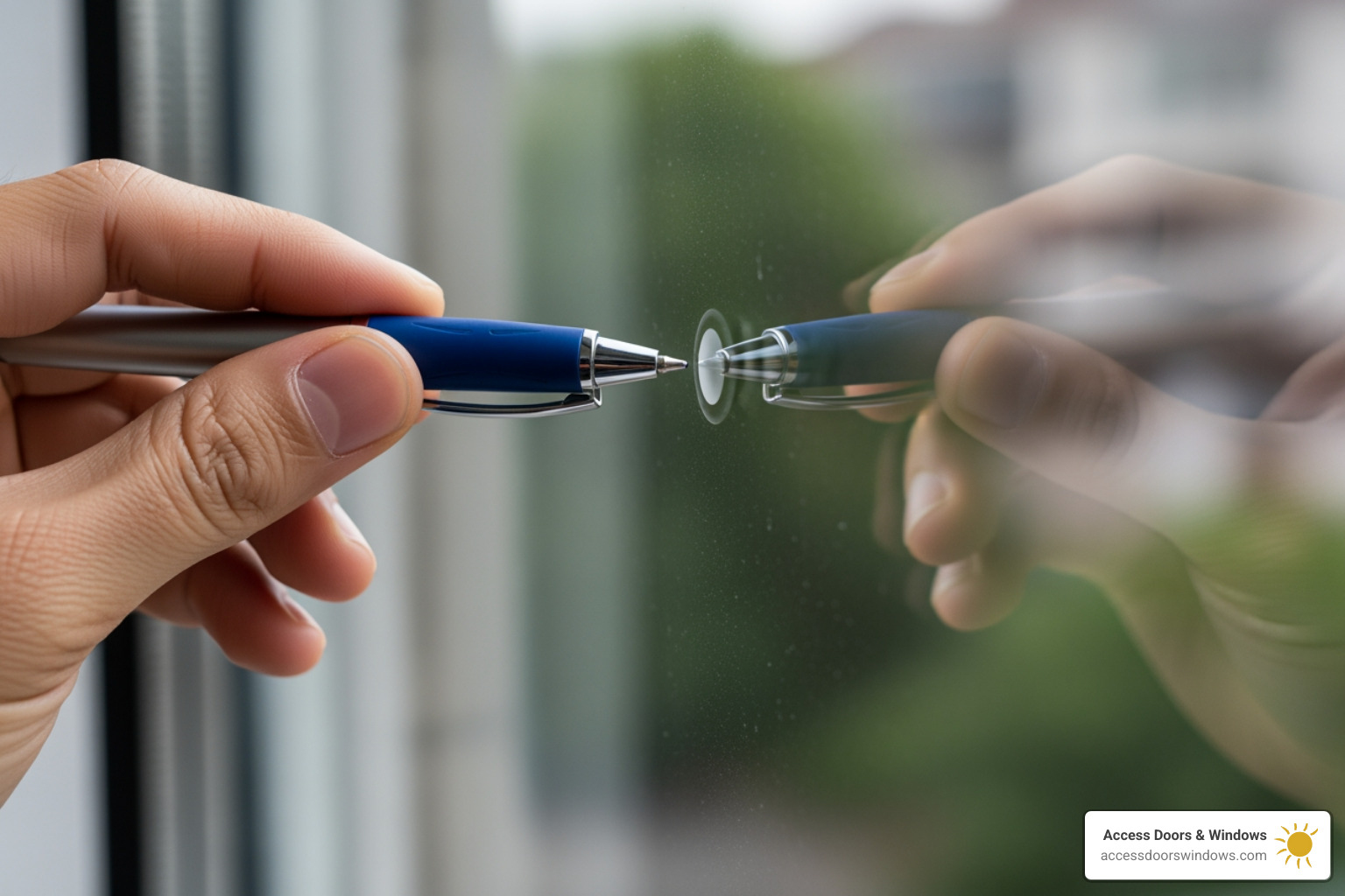double reflection test on window pane - how to tell if a window is hurricane-rated