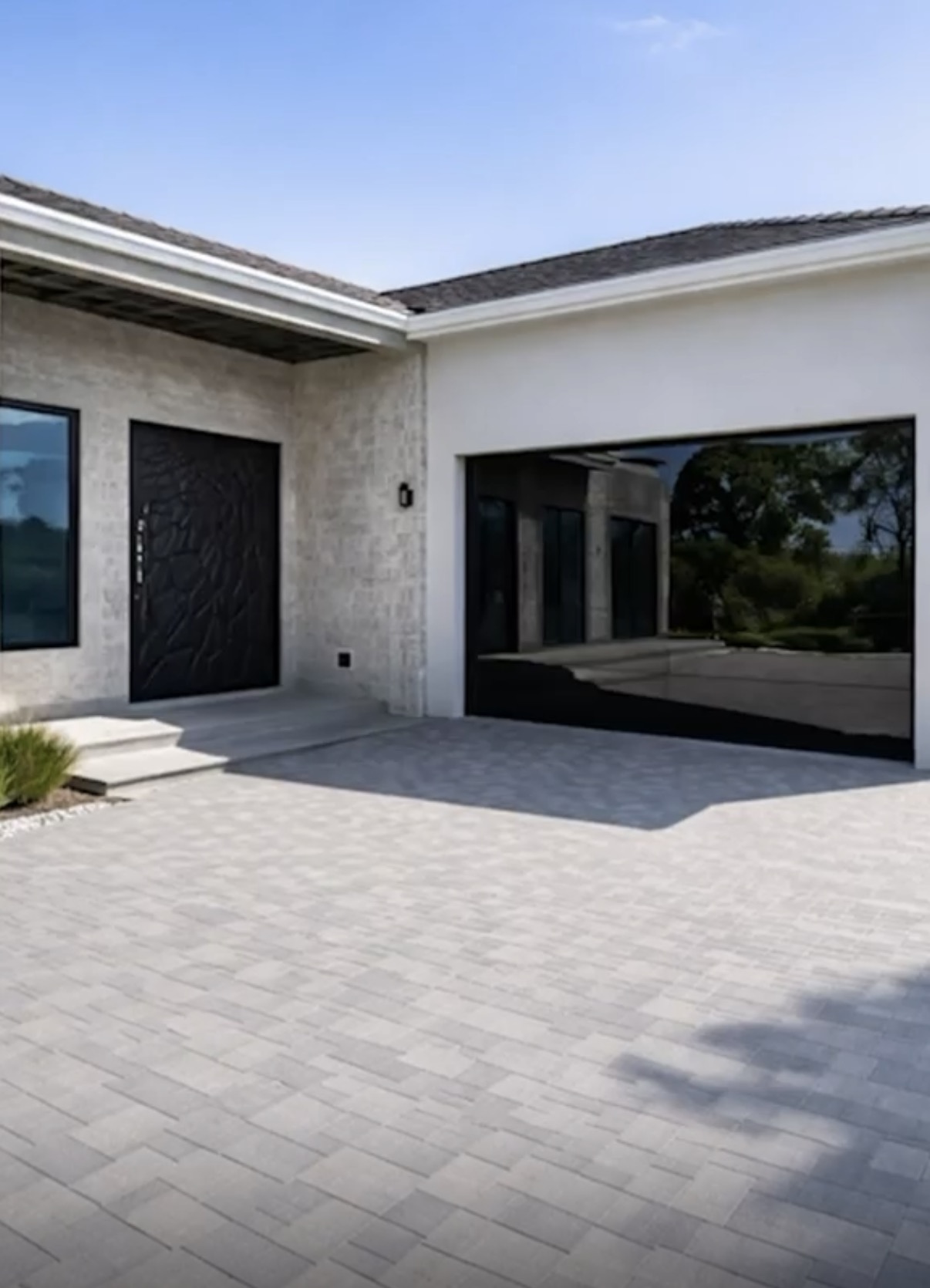Custom glass garage door installation